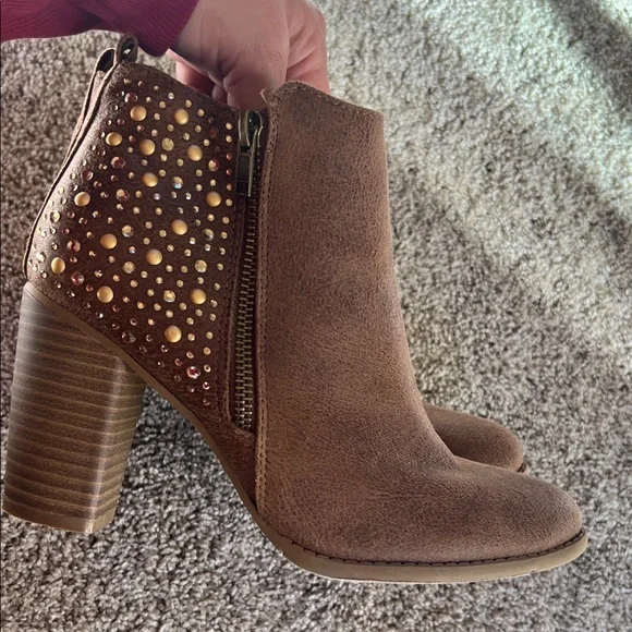 Brown Studded Ankle Boots - Picture 9 of 9